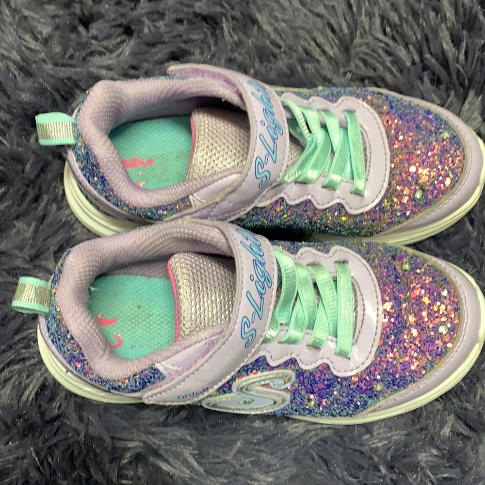 Sketchers kids glitter light up sneakers